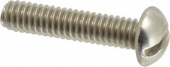 Value Collection - #12-24 UNC, 1" Length Under Head Slotted Drive Machine Screw - Round Head, Grade 18-8 Stainless Steel, Uncoated, Without Washer - Benchmark Tooling