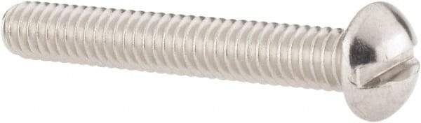 Value Collection - #12-24 UNC, 1-1/2" Length Under Head Slotted Drive Machine Screw - Round Head, Grade 18-8 Stainless Steel, Uncoated, Without Washer - Benchmark Tooling