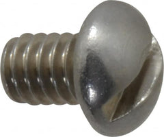Value Collection - 1/4-20 UNC, 3/8" Length Under Head Slotted Drive Machine Screw - Round Head, Grade 18-8 Stainless Steel, Uncoated, Without Washer - Benchmark Tooling
