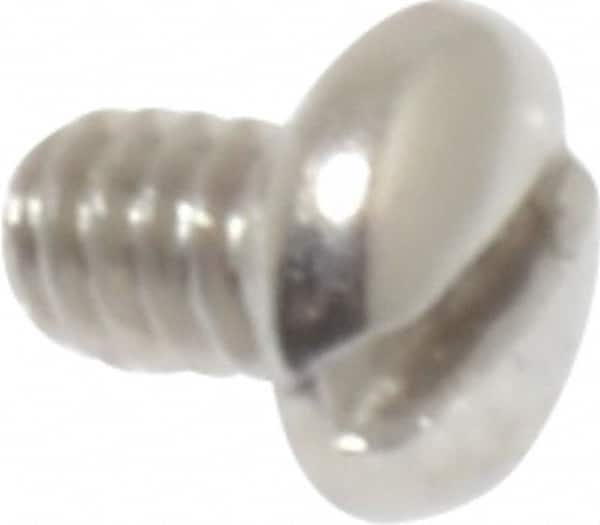 Value Collection - #2-56 UNC, 1/8" Length Under Head Slotted Drive Machine Screw - Pan Head, Grade 18-8 Stainless Steel, Uncoated, Without Washer - Benchmark Tooling