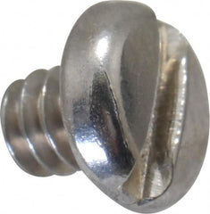 Value Collection - #4-40 UNC, 1/8" Length Under Head Slotted Drive Machine Screw - Pan Head, Grade 18-8 Stainless Steel, Uncoated, Without Washer - Benchmark Tooling