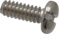 Value Collection - #6-32 UNC, 3/8" Length Under Head Slotted Drive Machine Screw - Pan Head, Grade 18-8 Stainless Steel, Uncoated, Without Washer - Benchmark Tooling