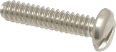 Value Collection - #6-32 UNC, 5/8" Length Under Head Slotted Drive Machine Screw - Pan Head, Grade 18-8 Stainless Steel, Uncoated, Without Washer - Benchmark Tooling