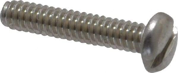 Value Collection - #6-32 UNC, 3/4" Length Under Head Slotted Drive Machine Screw - Pan Head, Grade 18-8 Stainless Steel, Uncoated, Without Washer - Benchmark Tooling