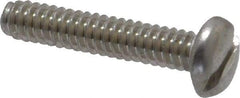 Value Collection - #6-32 UNC, 3/4" Length Under Head Slotted Drive Machine Screw - Pan Head, Grade 18-8 Stainless Steel, Uncoated, Without Washer - Benchmark Tooling