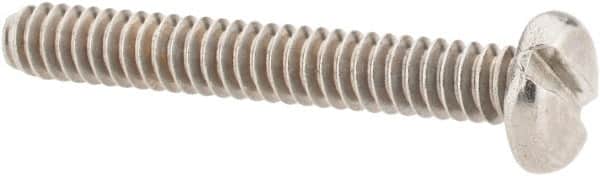 Value Collection - #6-32 UNC, 1" Length Under Head Slotted Drive Machine Screw - Pan Head, Grade 18-8 Stainless Steel, Uncoated, Without Washer - Benchmark Tooling