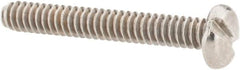 Value Collection - #6-32 UNC, 1" Length Under Head Slotted Drive Machine Screw - Pan Head, Grade 18-8 Stainless Steel, Uncoated, Without Washer - Benchmark Tooling