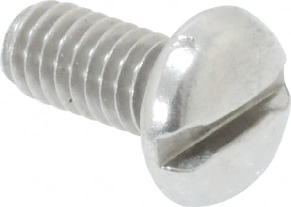Value Collection - #8-32 UNC, 3/8" Length Under Head Slotted Drive Machine Screw - Pan Head, Grade 18-8 Stainless Steel, Uncoated, Without Washer - Benchmark Tooling