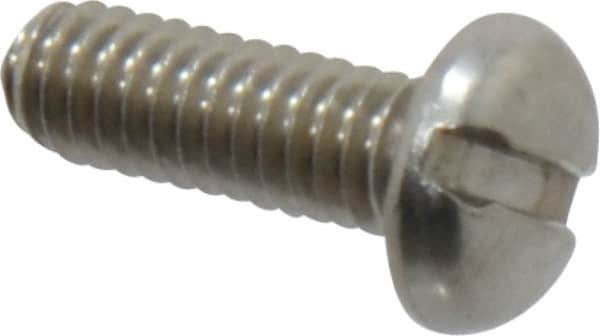 Value Collection - #8-32 UNC, 1/2" Length Under Head Slotted Drive Machine Screw - Pan Head, Grade 18-8 Stainless Steel, Uncoated, Without Washer - Benchmark Tooling
