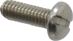 Value Collection - #8-32 UNC, 1/2" Length Under Head Slotted Drive Machine Screw - Pan Head, Grade 18-8 Stainless Steel, Uncoated, Without Washer - Benchmark Tooling