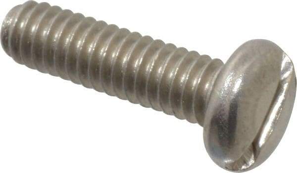 Value Collection - #8-32 UNC, 5/8" Length Under Head Slotted Drive Machine Screw - Pan Head, Grade 18-8 Stainless Steel, Uncoated, Without Washer - Benchmark Tooling