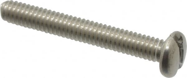 Value Collection - #8-32 UNC, 1-1/4" Length Under Head Slotted Drive Machine Screw - Pan Head, Grade 18-8 Stainless Steel, Uncoated, Without Washer - Benchmark Tooling
