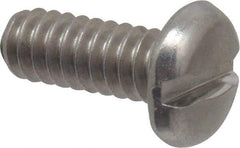 Value Collection - #10-24 UNC, 1/2" Length Under Head Slotted Drive Machine Screw - Pan Head, Grade 18-8 Stainless Steel, Uncoated, Without Washer - Benchmark Tooling