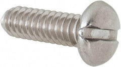 Value Collection - #10-24 UNC, 5/8" Length Under Head Slotted Drive Machine Screw - Pan Head, Grade 18-8 Stainless Steel, Uncoated, Without Washer - Benchmark Tooling