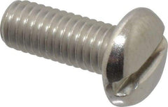 Value Collection - #10-32 UNF, 1/2" Length Under Head Slotted Drive Machine Screw - Pan Head, Grade 18-8 Stainless Steel, Uncoated, Without Washer - Benchmark Tooling