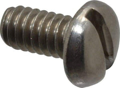 Value Collection - 1/4-20 UNC, 1/2" Length Under Head Slotted Drive Machine Screw - Pan Head, Grade 18-8 Stainless Steel, Uncoated, Without Washer - Benchmark Tooling
