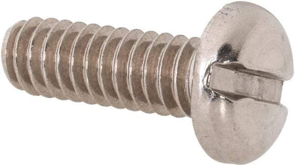 Value Collection - 1/4-20 UNC, 3/4" Length Under Head Slotted Drive Machine Screw - Pan Head, Grade 18-8 Stainless Steel, Uncoated, Without Washer - Benchmark Tooling