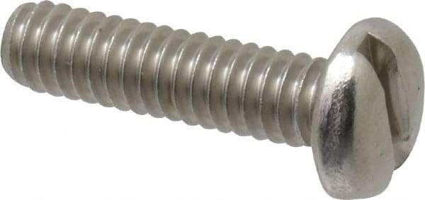 Value Collection - 1/4-20 UNC, 1" Length Under Head Slotted Drive Machine Screw - Pan Head, Grade 18-8 Stainless Steel, Uncoated, Without Washer - Benchmark Tooling