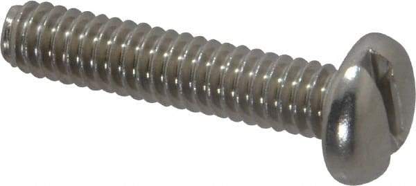 Value Collection - 1/4-20 UNC, 1-1/4" Length Under Head Slotted Drive Machine Screw - Pan Head, Grade 18-8 Stainless Steel, Uncoated, Without Washer - Benchmark Tooling