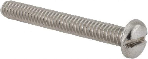 Value Collection - 1/4-20 UNC, 2" Length Under Head Slotted Drive Machine Screw - Pan Head, Grade 18-8 Stainless Steel, Uncoated, Without Washer - Benchmark Tooling