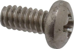 Value Collection - #4-40 UNC, 1/4" Length Under Head Phillips Drive Machine Screw - Pan Head, Grade 18-8 Stainless Steel, Uncoated, Without Washer - Benchmark Tooling