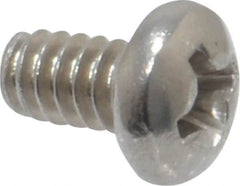 Value Collection - #6-32 UNC, 1/4" Length Under Head Phillips Drive Machine Screw - Pan Head, Grade 18-8 Stainless Steel, Uncoated, Without Washer - Benchmark Tooling