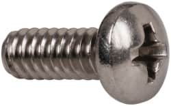 Value Collection - #6-32 UNC, 3/8" Length Under Head Phillips Drive Machine Screw - Pan Head, Grade 18-8 Stainless Steel, Uncoated, Without Washer - Benchmark Tooling