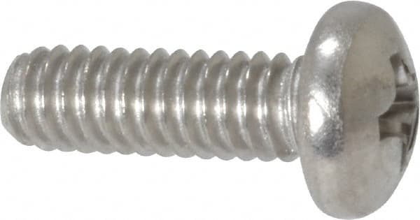 Value Collection - #8-32 UNC, 1/2" Length Under Head Phillips Drive Machine Screw - Pan Head, Grade 18-8 Stainless Steel, Uncoated, Without Washer - Benchmark Tooling