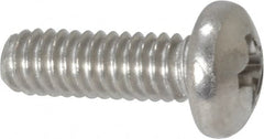 Value Collection - #8-32 UNC, 1/2" Length Under Head Phillips Drive Machine Screw - Pan Head, Grade 18-8 Stainless Steel, Uncoated, Without Washer - Benchmark Tooling