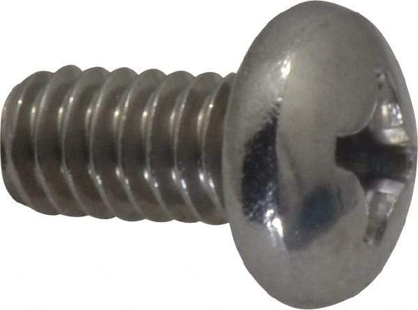 Value Collection - 1/4-20 UNC, 1/2" Length Under Head Phillips Drive Machine Screw - Pan Head, Grade 18-8 Stainless Steel, Uncoated, Without Washer - Benchmark Tooling