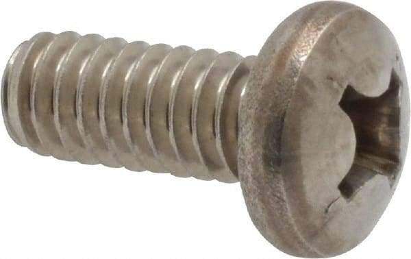 Value Collection - 1/4-20 UNC, 5/8" Length Under Head Phillips Drive Machine Screw - Pan Head, Grade 18-8 Stainless Steel, Uncoated, Without Washer - Benchmark Tooling