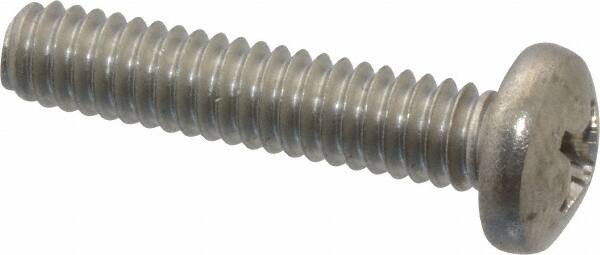 Value Collection - 1/4-20 UNC, 1-1/4" Length Under Head Phillips Drive Machine Screw - Pan Head, Grade 18-8 Stainless Steel, Uncoated, Without Washer - Benchmark Tooling