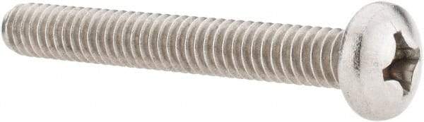 Value Collection - 1/4-20 UNC, 2" Length Under Head Phillips Drive Machine Screw - Pan Head, Grade 18-8 Stainless Steel, Uncoated, Without Washer - Benchmark Tooling