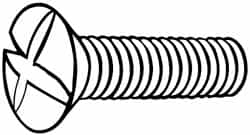 Value Collection - M6x1.00 Metric Coarse, 30mm OAL Phillips Drive Machine Screw - Oval Head, Grade 18-8 & A2 Stainless Steel, Uncoated, Without Washer - Benchmark Tooling