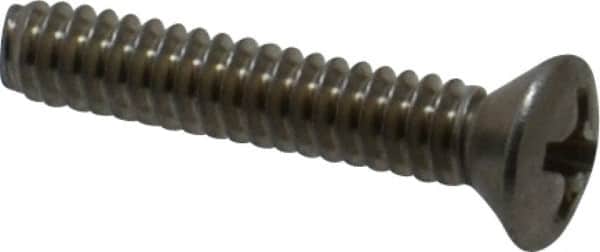 Value Collection - #6-32 UNC, 3/4" OAL Phillips Drive Machine Screw - Oval Head, Grade 18-8 Stainless Steel, Uncoated, Without Washer - Benchmark Tooling