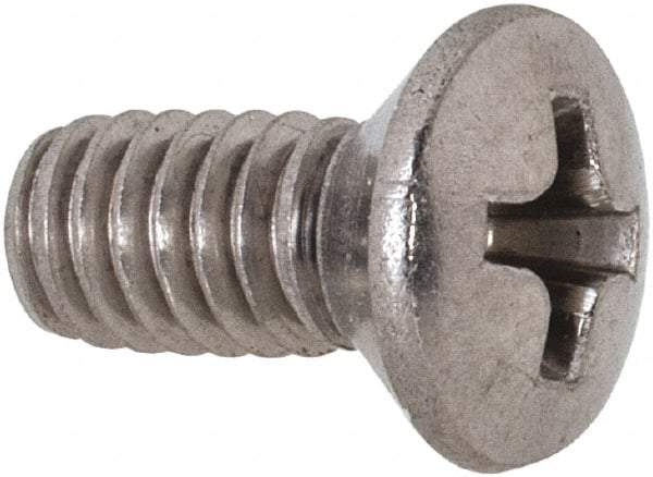 Value Collection - #8-32 UNC, 3/8" OAL Phillips Drive Machine Screw - Oval Head, Grade 18-8 Stainless Steel, Uncoated, Without Washer - Benchmark Tooling