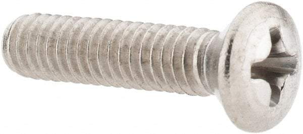 Value Collection - #8-32 UNC, 3/4" OAL Phillips Drive Machine Screw - Oval Head, Grade 18-8 Stainless Steel, Uncoated, Without Washer - Benchmark Tooling