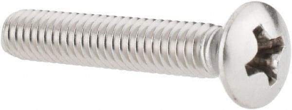 Value Collection - #8-32 UNC, 1" OAL Phillips Drive Machine Screw - Oval Head, Grade 18-8 Stainless Steel, Uncoated, Without Washer - Benchmark Tooling
