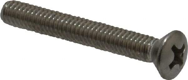Value Collection - #8-32 UNC, 1-1/4" OAL Phillips Drive Machine Screw - Oval Head, Grade 18-8 Stainless Steel, Uncoated, Without Washer - Benchmark Tooling