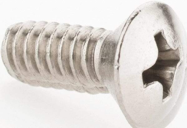 Value Collection - #10-24 UNC, 1/2" OAL Phillips Drive Machine Screw - Oval Head, Grade 18-8 Stainless Steel, Uncoated, Without Washer - Benchmark Tooling