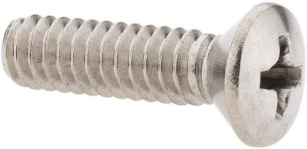 Value Collection - #10-24 UNC, 3/4" OAL Phillips Drive Machine Screw - Oval Head, Grade 18-8 Stainless Steel, Uncoated, Without Washer - Benchmark Tooling