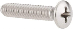 Value Collection - #10-24 UNC, 1" OAL Phillips Drive Machine Screw - Oval Head, Grade 18-8 Stainless Steel, Uncoated, Without Washer - Benchmark Tooling