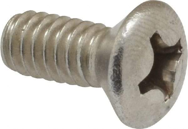 Value Collection - 1/4-20 UNC, 5/8" OAL Phillips Drive Machine Screw - Oval Head, Grade 18-8 Stainless Steel, Uncoated, Without Washer - Benchmark Tooling