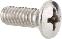 Value Collection - 1/4-20 UNC, 3/4" OAL Phillips Drive Machine Screw - Oval Head, Grade 18-8 Stainless Steel, Uncoated, Without Washer - Benchmark Tooling