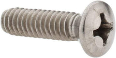 Value Collection - 1/4-20 UNC, 1" OAL Phillips Drive Machine Screw - Oval Head, Grade 18-8 Stainless Steel, Uncoated, Without Washer - Benchmark Tooling