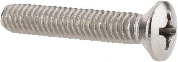 Value Collection - 1/4-20 UNC, 1-1/2" OAL Phillips Drive Machine Screw - Oval Head, Grade 18-8 Stainless Steel, Uncoated, Without Washer - Benchmark Tooling