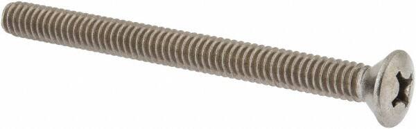 Value Collection - 1/4-20 UNC, 3" OAL Phillips Drive Machine Screw - Oval Head, Grade 18-8 Stainless Steel, Uncoated, Without Washer - Benchmark Tooling