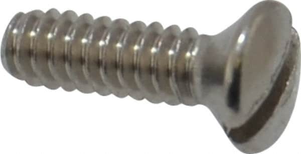 Value Collection - #4-40 UNC, 3/8" OAL Slotted Drive Machine Screw - Oval Head, Grade 18-8 Stainless Steel, Uncoated, Without Washer - Benchmark Tooling