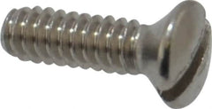 Value Collection - #4-40 UNC, 3/8" OAL Slotted Drive Machine Screw - Oval Head, Grade 18-8 Stainless Steel, Uncoated, Without Washer - Benchmark Tooling