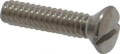 Value Collection - #4-40 UNC, 1/2" OAL Slotted Drive Machine Screw - Oval Head, Grade 18-8 Stainless Steel, Uncoated, Without Washer - Benchmark Tooling